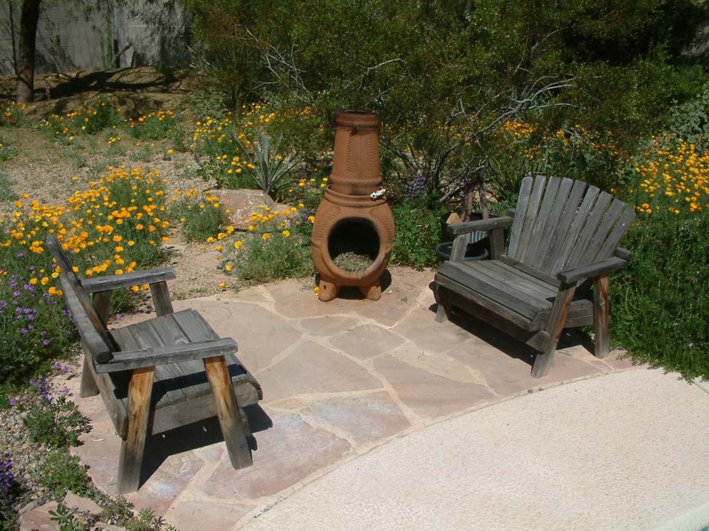 Chiminea and Chairs