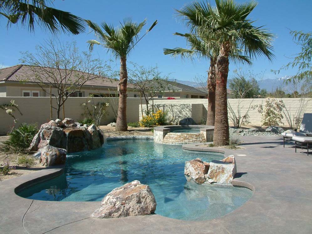 Rock Outcroppings in Pool