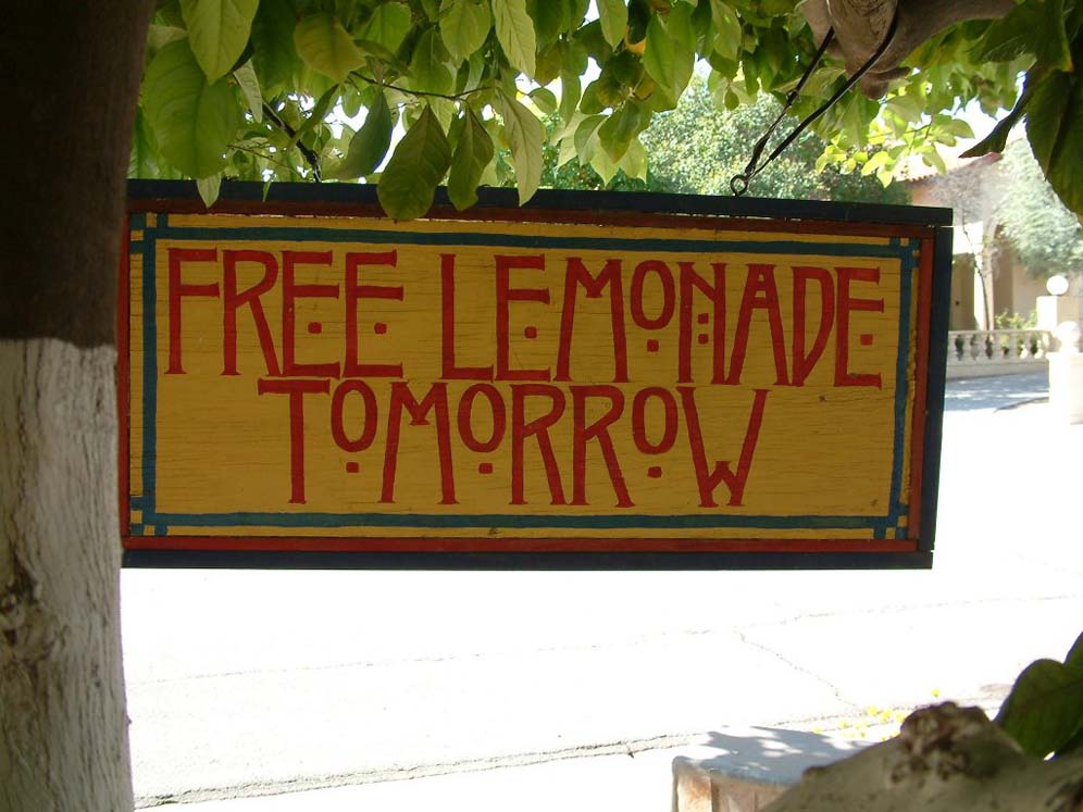 Free Lemonade Tomorrow